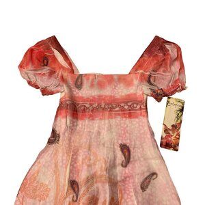 NWT Lapis Pink Paisley Square-Neck Dress one size